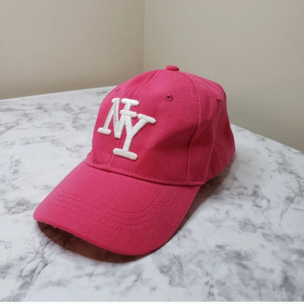 NY Embroidered Pink Baseball Cap